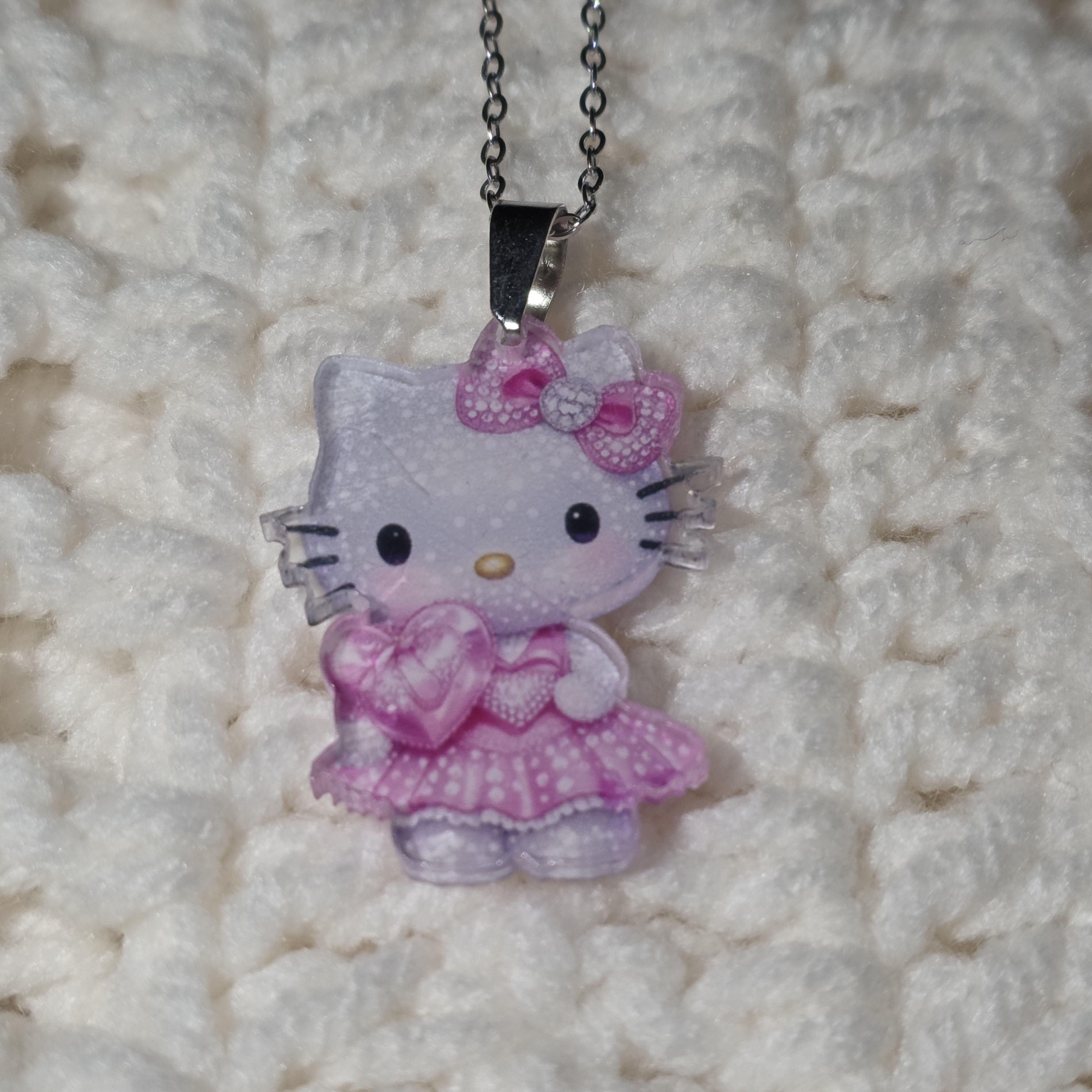 Hello Kitty Pink And Silver-Tone Necklace